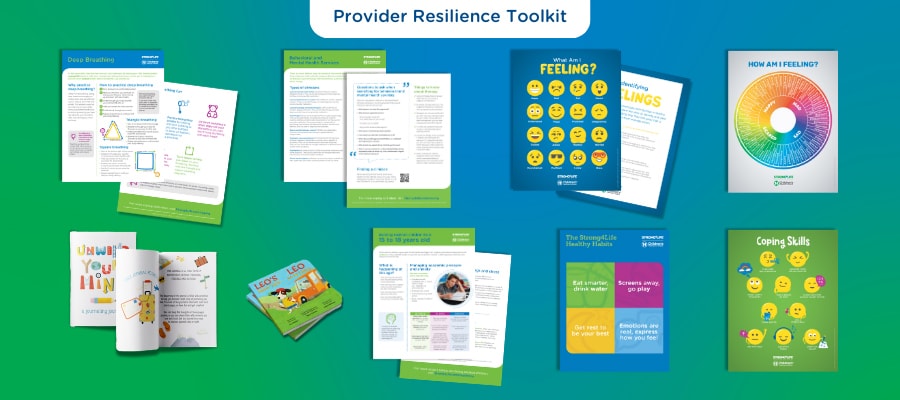 Provider/clinician Resilience Training toolkit with tip sheets, posters, books, journals and more