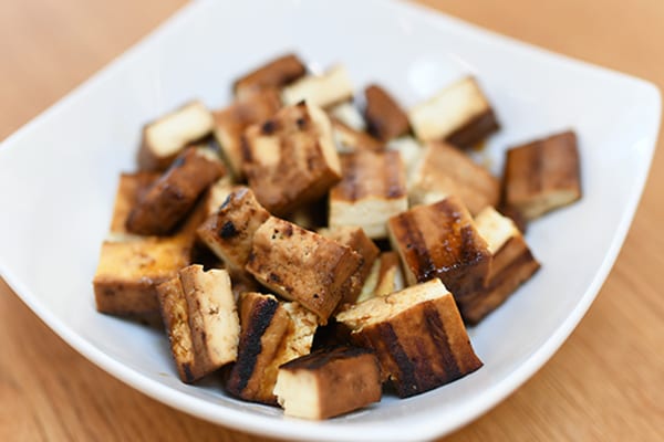 Plated sweet and spicy tofu recipe