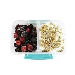  Protein-packed, backpack-friendly snack idea: mixed berries, sunflower seeds and plain Greek yogurt